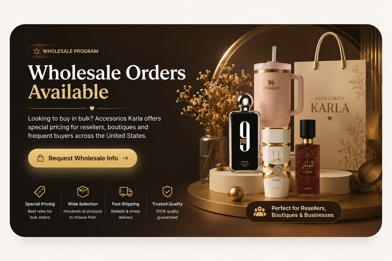 Wholesale Orders Available