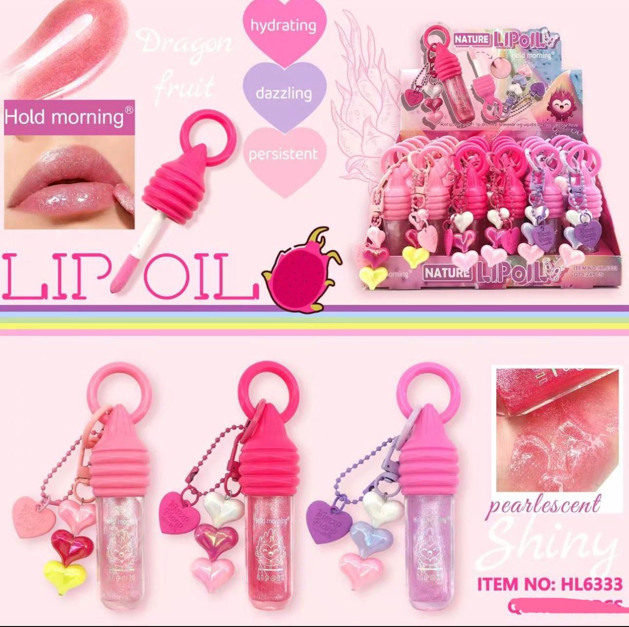Lip oil with glitter